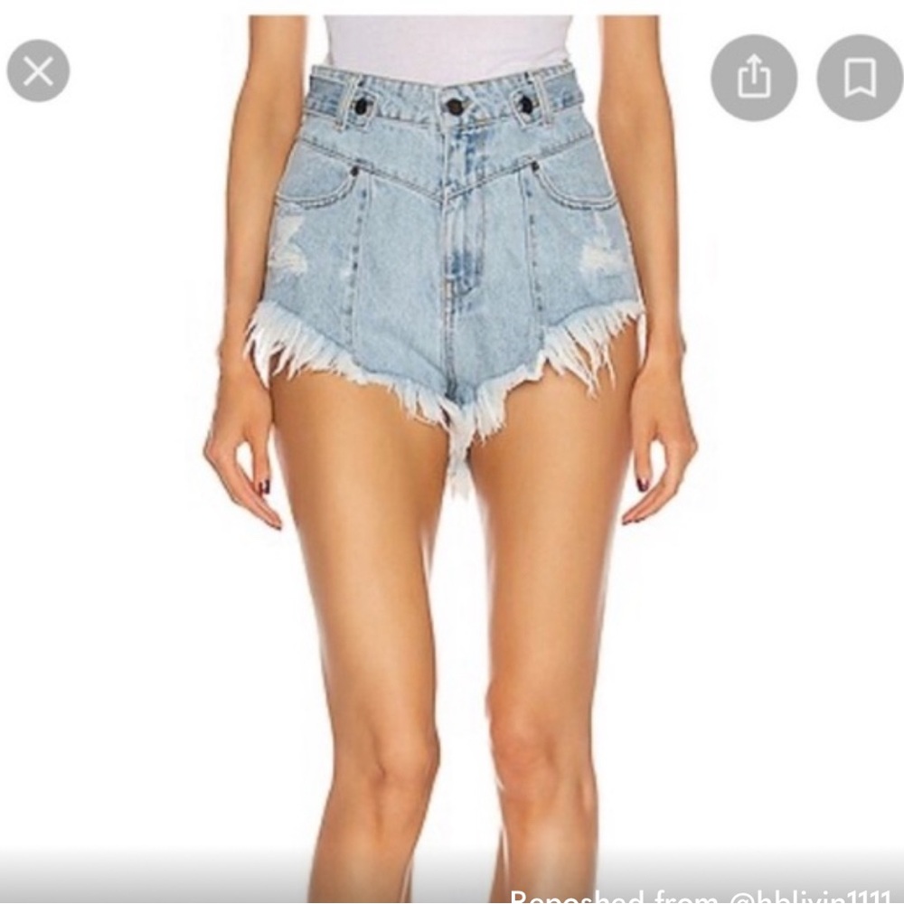 Denim retrofete shorts